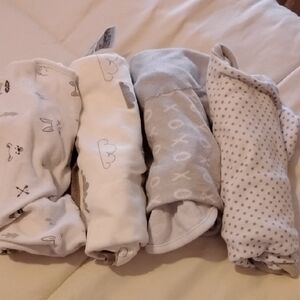 Set of Four Baby Swaddle Velcro in Neutral Tones